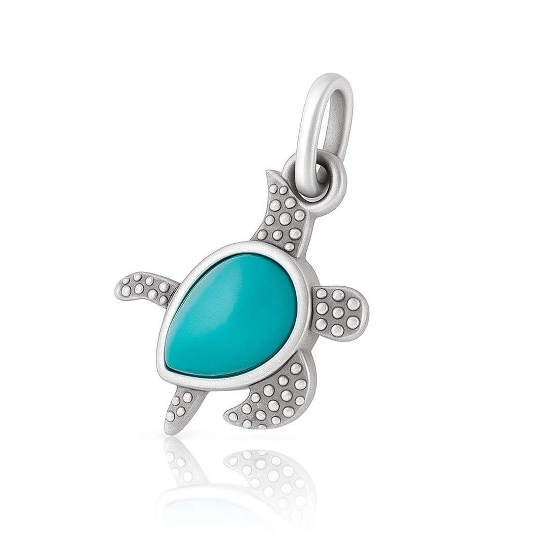 Pingente Tartaruga com Calcedônia Natural
