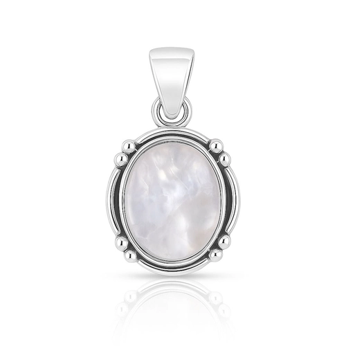 Pingente de Prata Oval com Pedra da Lua Natural