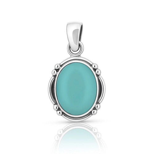 Pingente Oval com Calcedônia Natural