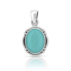 Pingente Oval com Calcedônia Natural