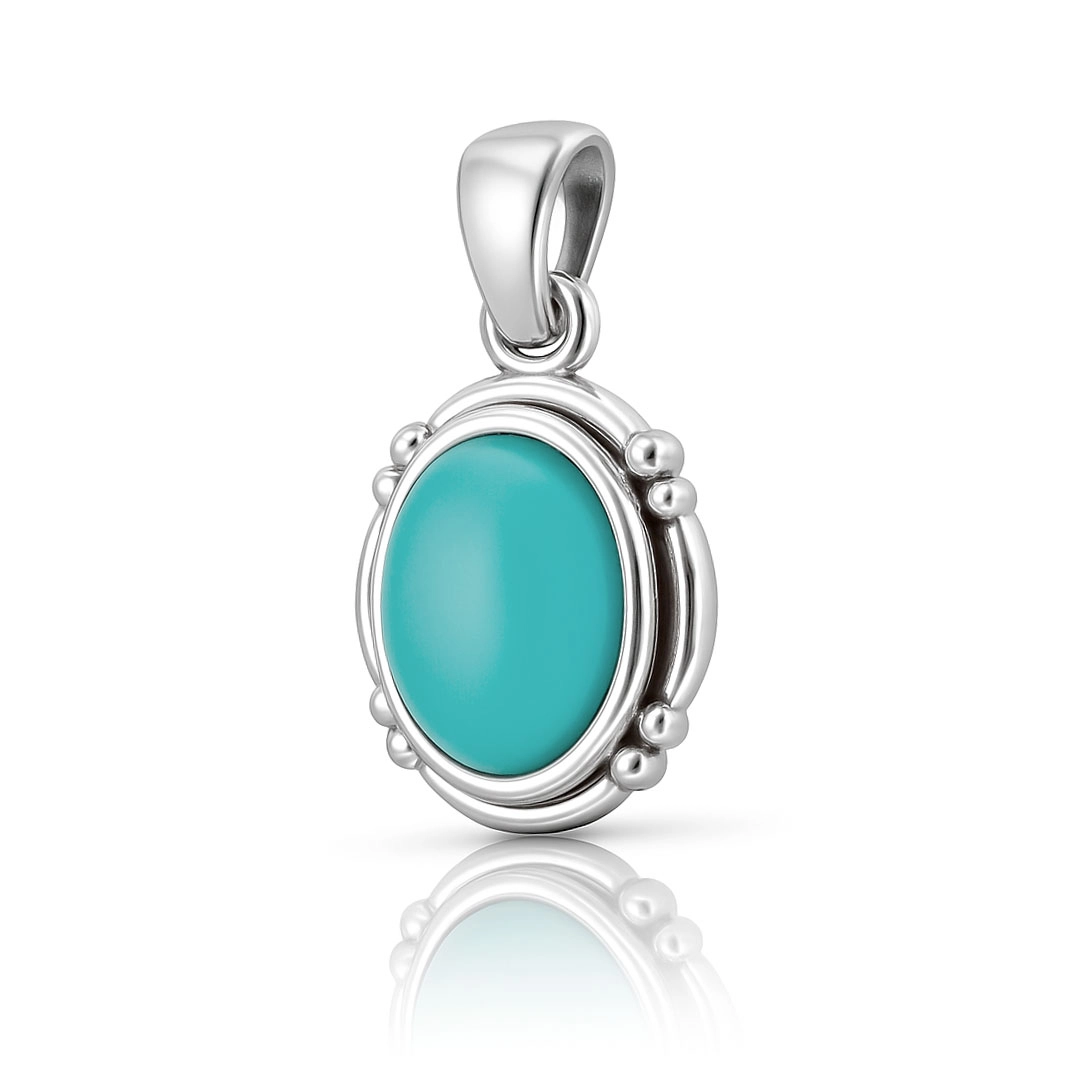 Pingente Oval com Calcedônia Natural