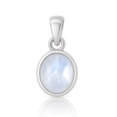 Pingente Oval com Pedra da Lua Natural