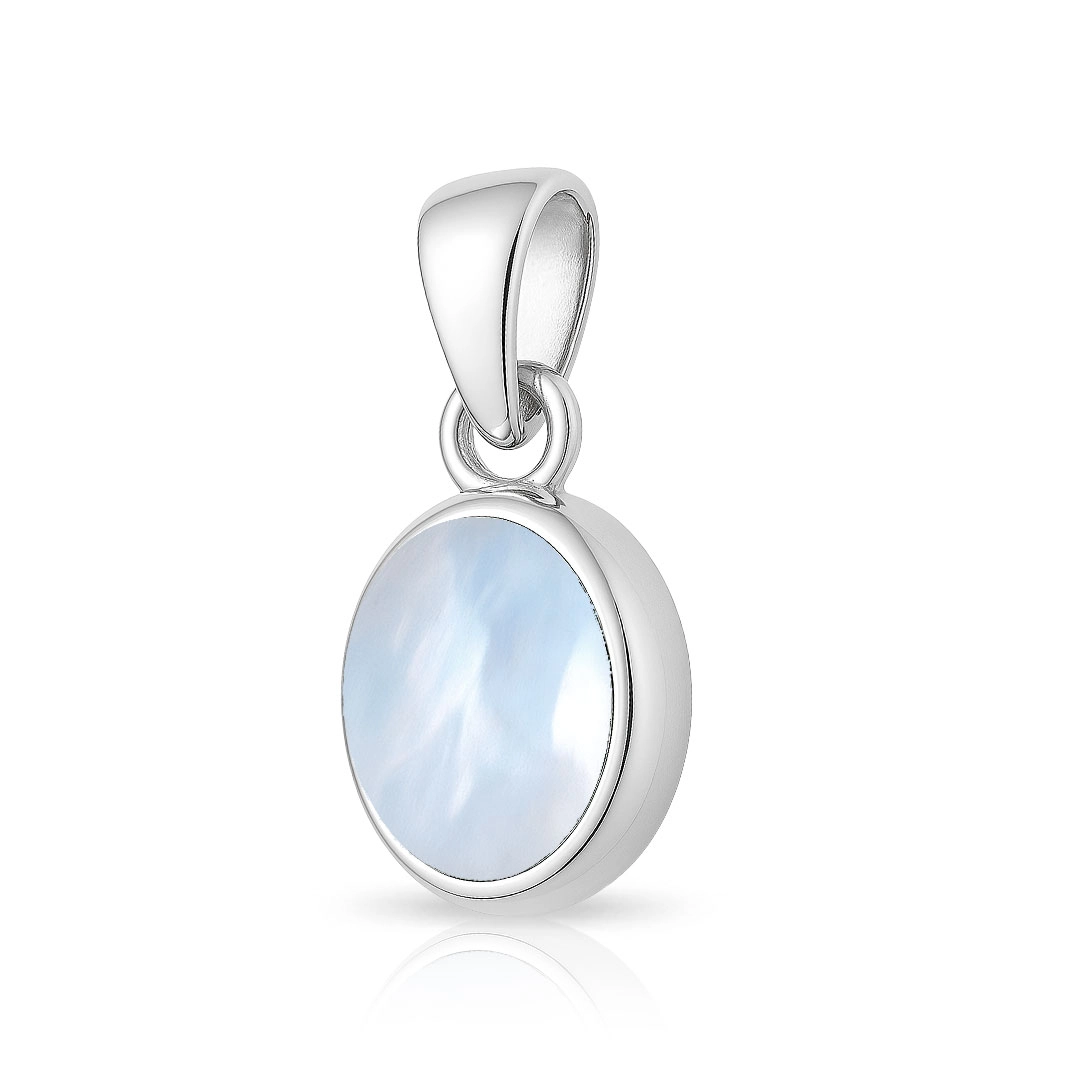 Pingente Oval com Pedra da Lua Natural