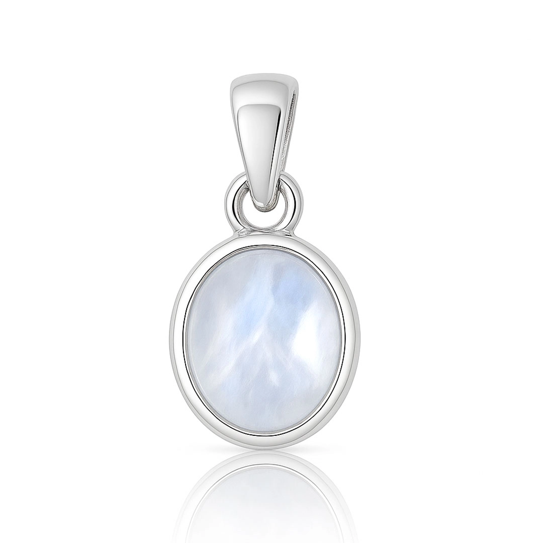 Pingente Oval com Pedra da Lua Natural
