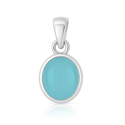Pingente Oval com Calcedônia Natural