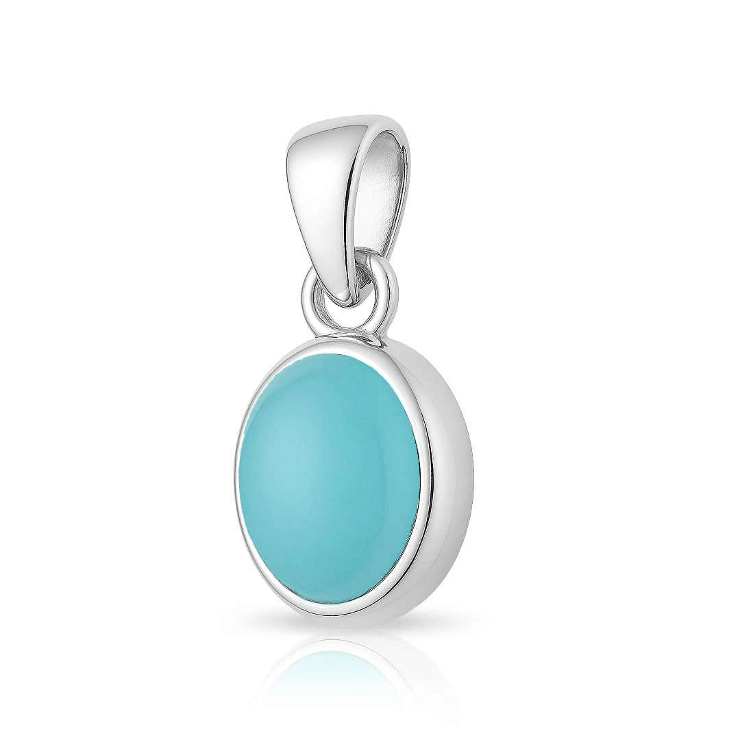 Pingente Oval com Calcedônia Natural