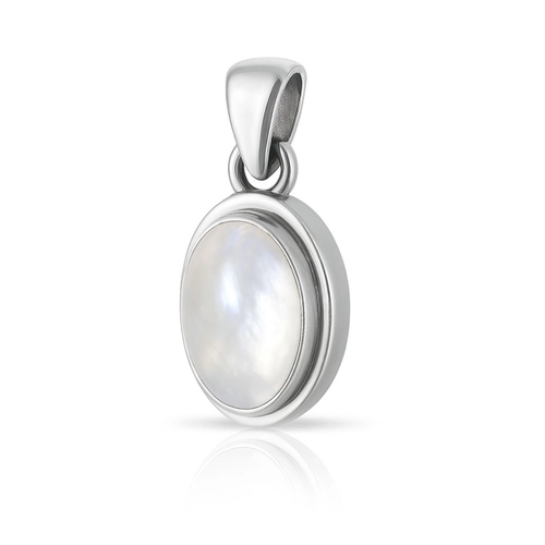 Pingente de Prata 925 Oval com Pedra da Lua Natural
