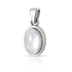 Pingente de Prata 925 Oval com Pedra da Lua Natural