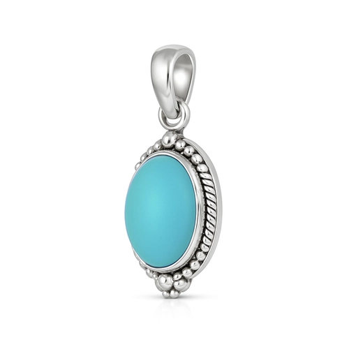Pingente Oval Trabalhado com Calcedônia Natural