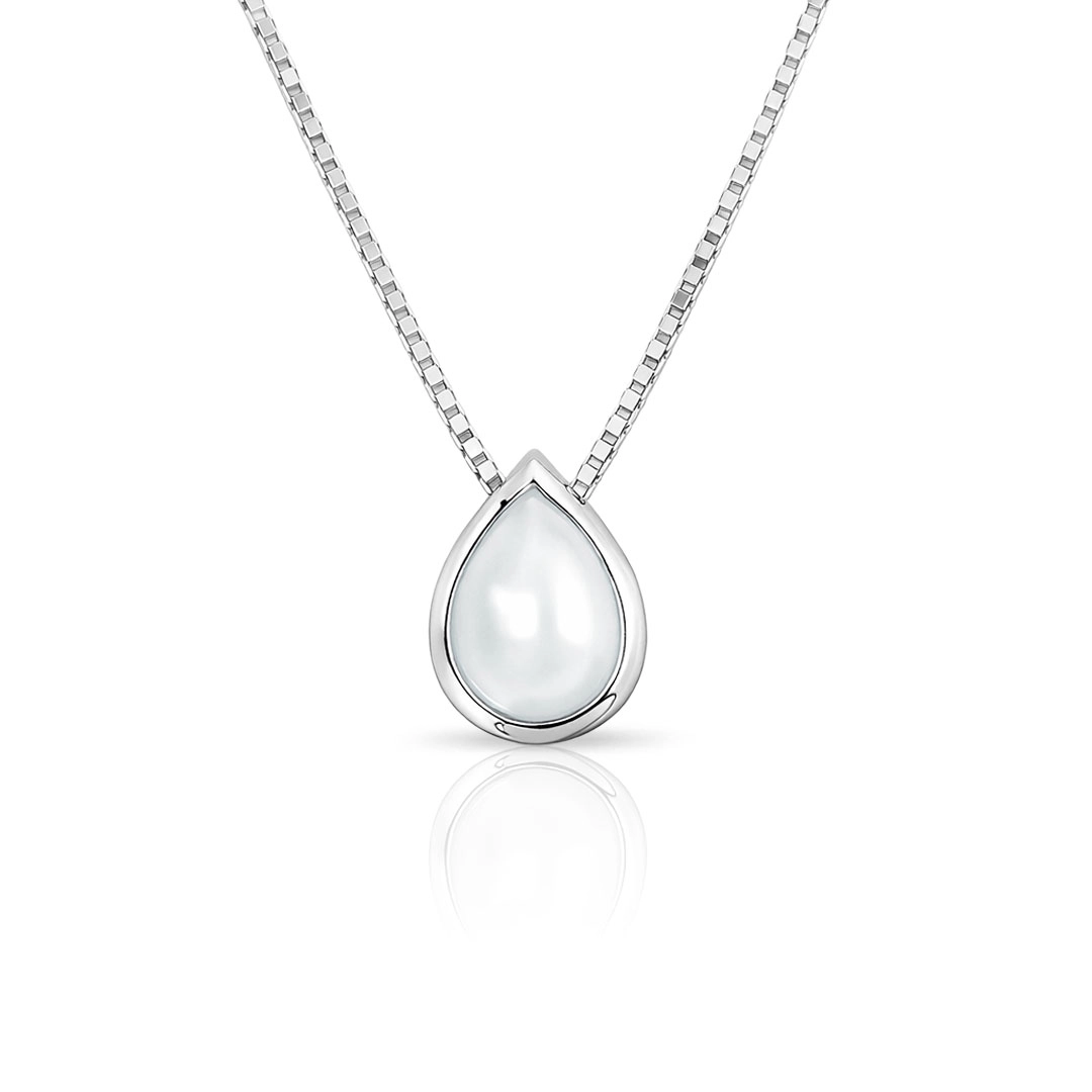 Gargantilha com Pingente de Gota em Pérola Natural