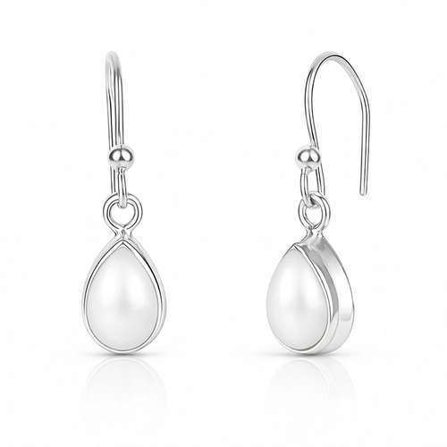 Brinco Gancho com Gota em Pérola Natural
