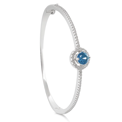 Bracelete de Prata 925 Blend Collection com Zircônias Safira e Cristal