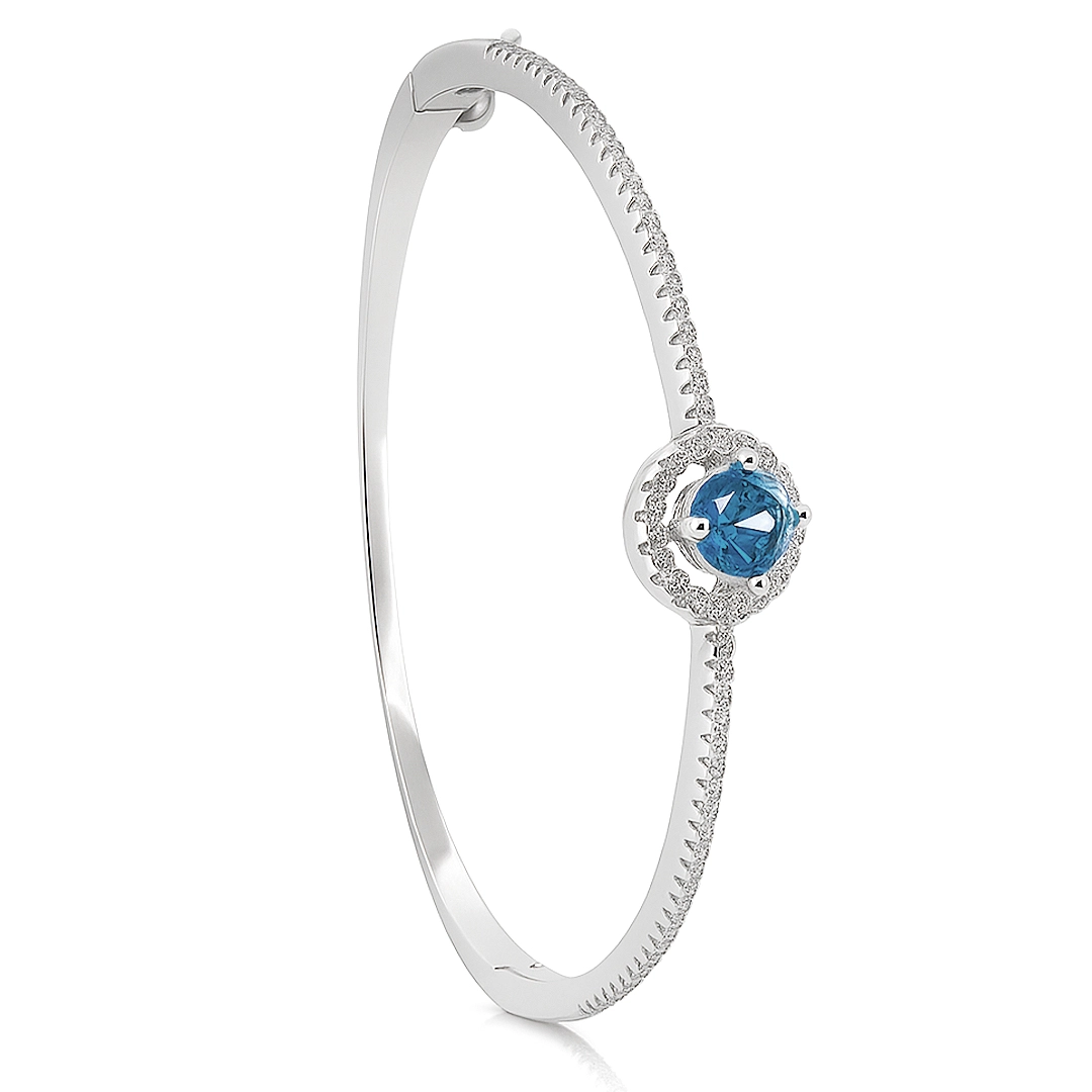 Bracelete de Prata 925 Blend Collection com Zircônias Safira e Cristal