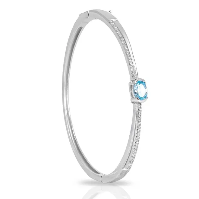 Bracelete Blend Collection Articulado com Zircônia Topázio Oval