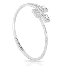 Bracelete de Prata Blend Collection Articulado com Zircônias Retangulares