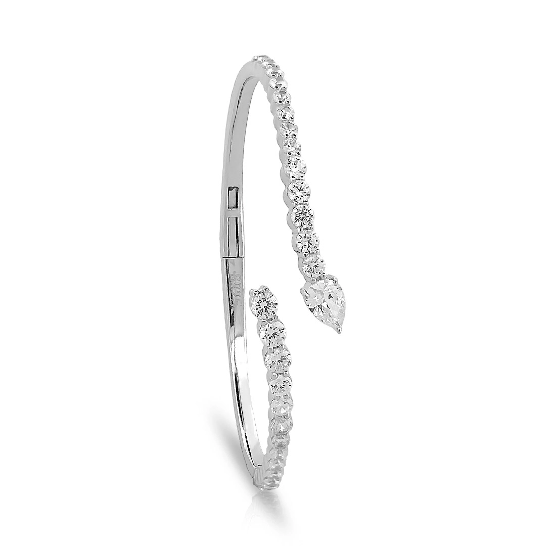 Bracelete de Prata Blend Collection Articulado com Zircônias Cristal