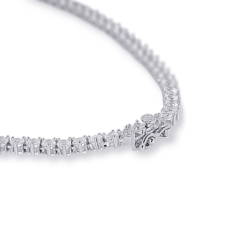 Colar de Prata Blend Collection com Zircônias Cristal Redondas