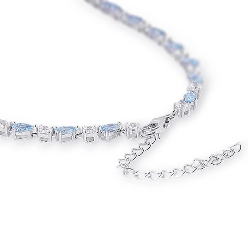 Colar Blend Collection com Zircônias Cristal e Gotas em Zircônia Topázio