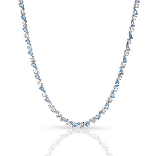 Colar Blend Collection com Zircônias Cristal e Gotas em Zircônia Topázio