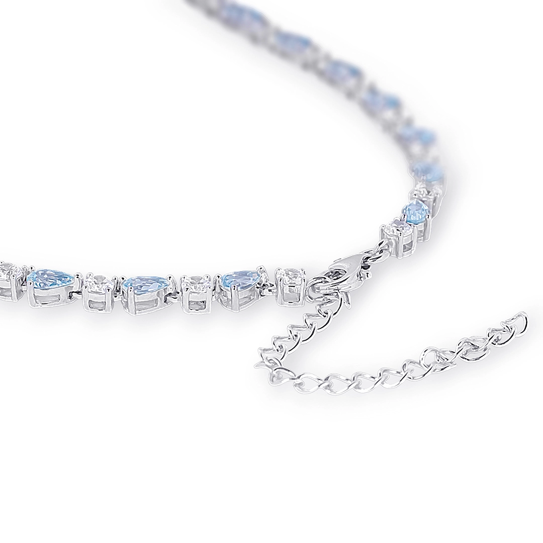 Colar Blend Collection com Zircônias Cristal e Gotas em Zircônia Topázio