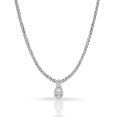 Colar de Prata Blend Collection Trabalhado com Zircônias Navete e Gota