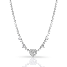 Colar de Prata Blend Collection com Coração Vazado de Zircônias Cristal