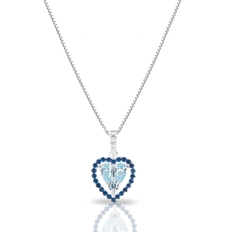 Gargantilha Blend Collection Coração com Zircônia Topázio e Safira
