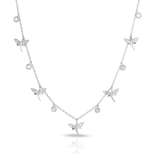 Gargantilha Blend Collection com Libélulas de Zircônias Cristal