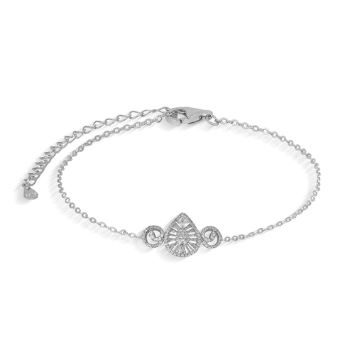 Pulseira de Prata Blend Collection com Gota em Zircônias Cristal