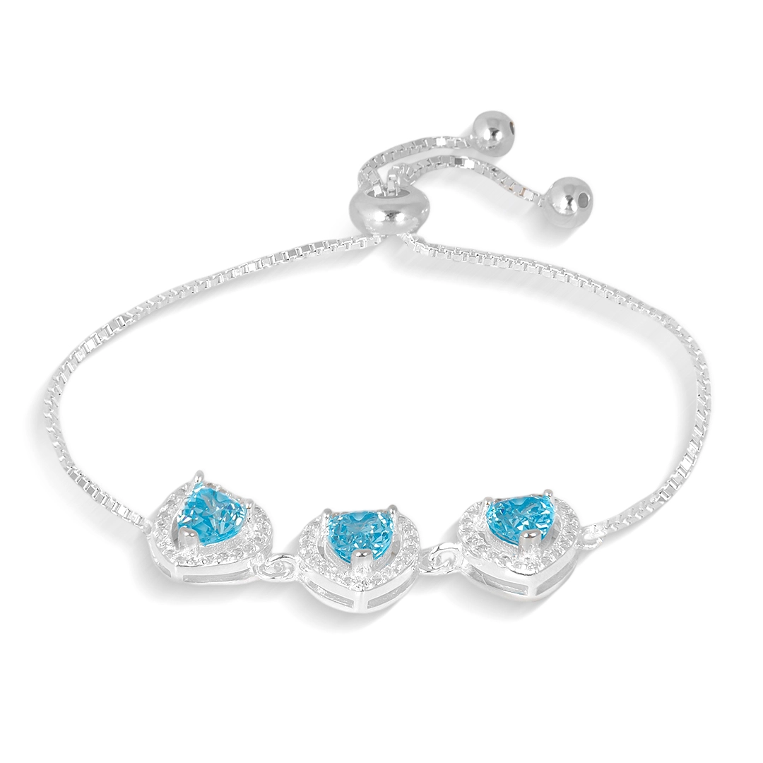 Pulseira Blend Collection Com Três Corações em Zircônias Topázio