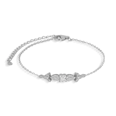 Pulseira de Prata Blend Collection Gota e Quadrada com Zircônias Cristal