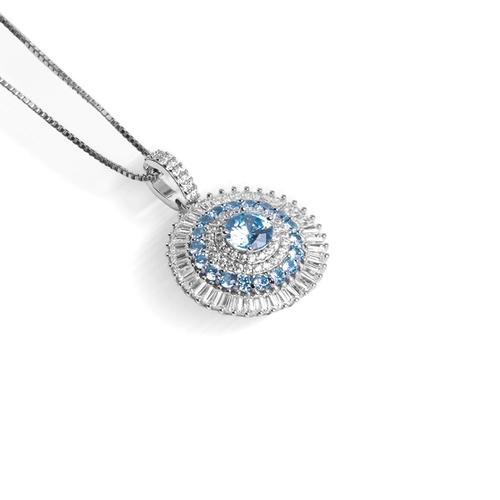 Gargantilha de Prata Blend Collection Cravejado com Zircônias Topázio e Cristal