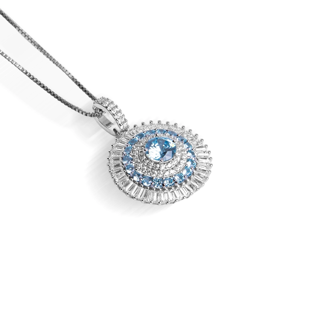 Gargantilha de Prata Blend Collection Cravejado com Zircônias Topázio e Cristal