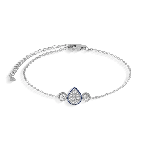 Pulseira de Prata Blend Collection com Gota em Zircônias Cristal e Safira