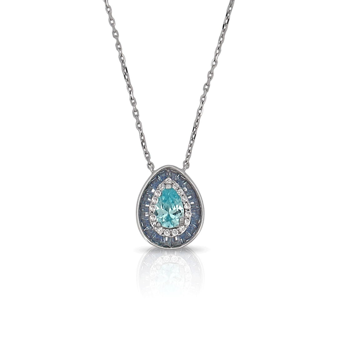 Gargantilha Blend Collection Gota com Zircônias Topázio e Cristal