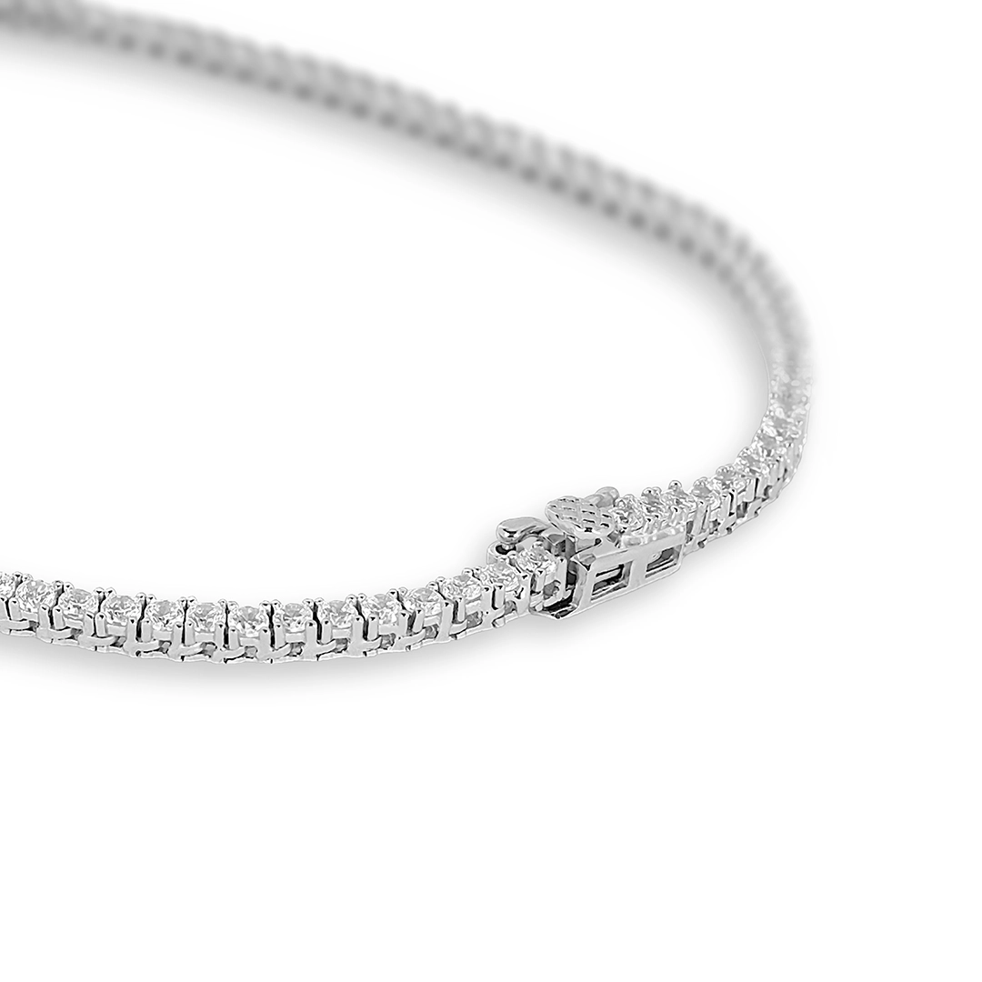 Colar de Prata Blend Collection com Coração de Zircônia Safira