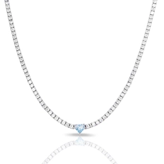 Colar Blend Collection Riviera com Zircônias Cristal E Coração Zircônia Topázio