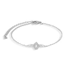 Pulseira de Prata Blend Collection Gota Cravejada De Zircônias Cristal