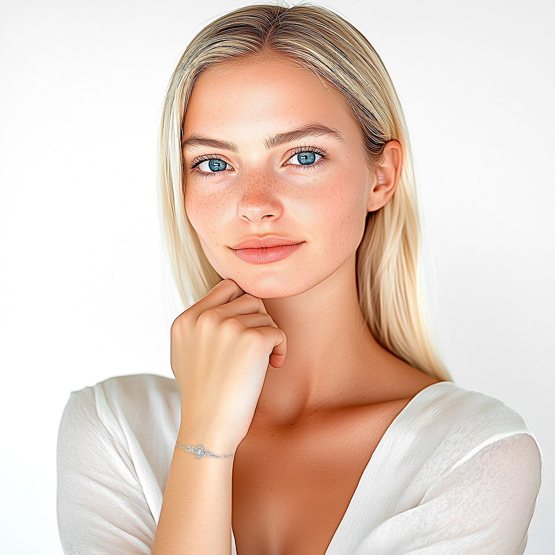 Pulseira de Prata Blend Collection Gota Cravejada De Zircônias Cristal