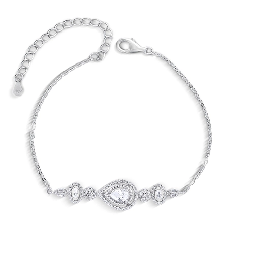 Pulseira de Prata Blend Collection Gota com Zircônia Cristal