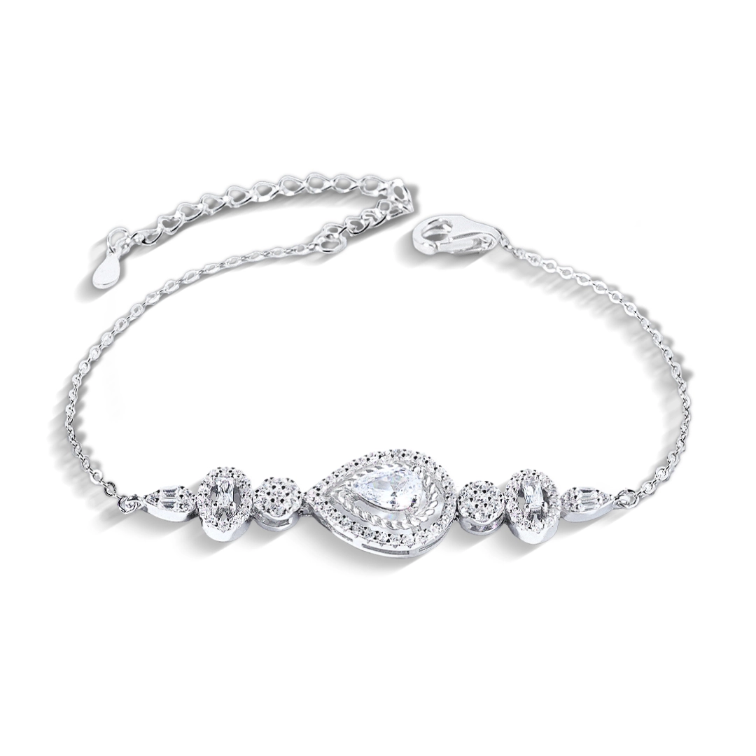 Pulseira de Prata Blend Collection Gota com Zircônia Cristal