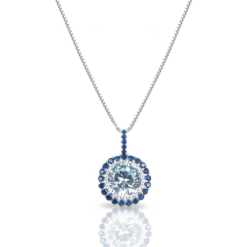 Gargantilha Blend Collection com Zircônia Topázio Redonda e Safira
