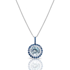 Gargantilha Blend Collection com Zircônia Topázio Redonda e Safira