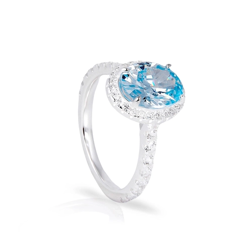 Anel Blend Collection Oval com Zircônias Cristal e Topázio