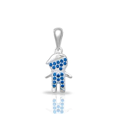 Pingente de Menino Com Zircônias Safira