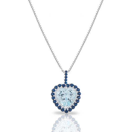 Gargantilha Blend Collection Coração com Zircônia Topázio e Safira