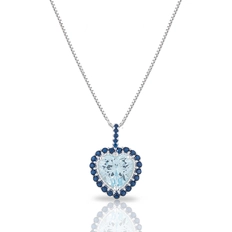 Gargantilha Blend Collection Coração com Zircônia Topázio e Safira
