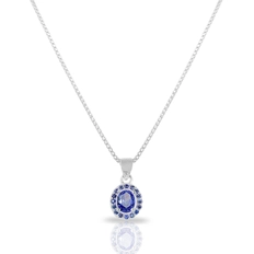 Gargantilha Blend Collection Delicada com Zircônia Safira Oval