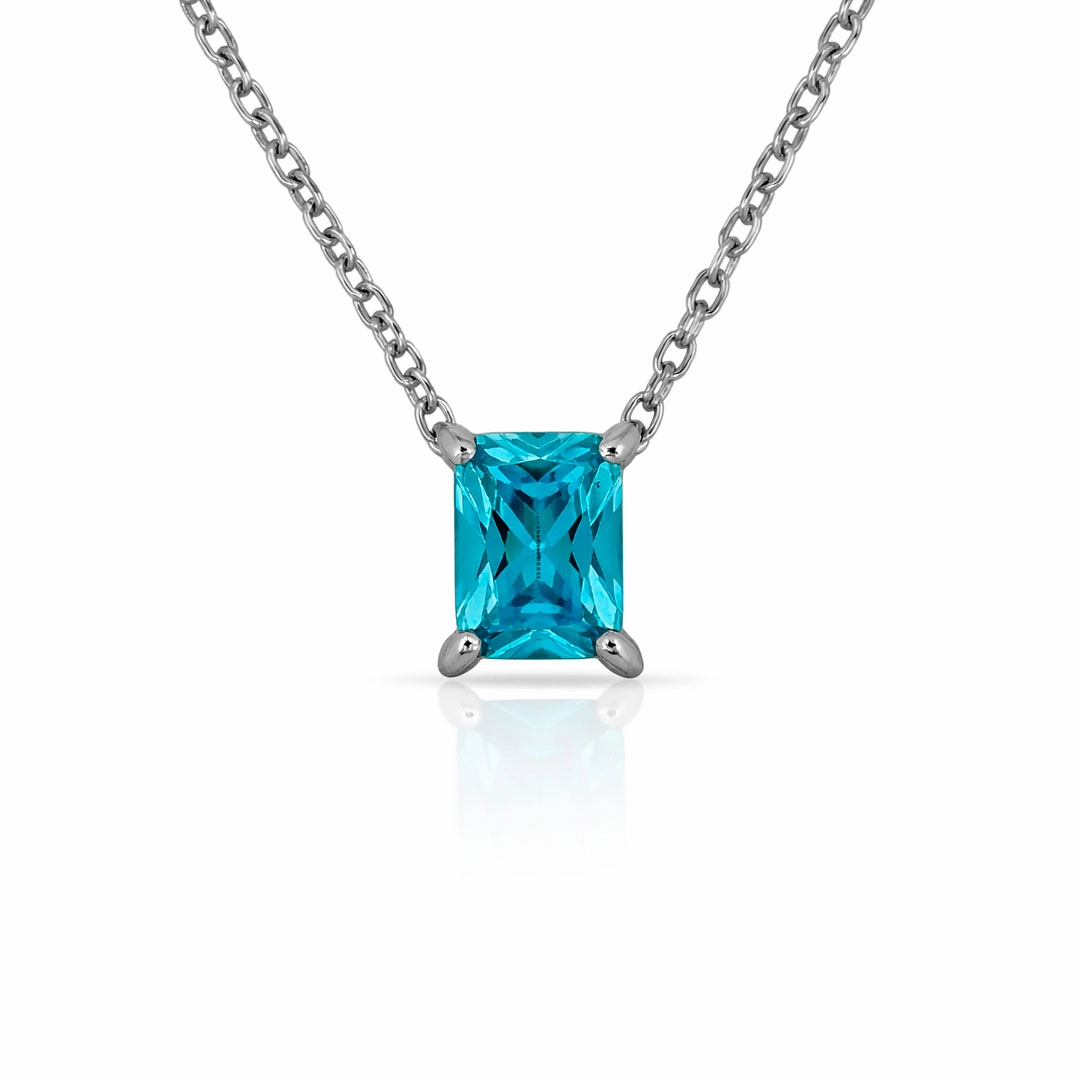 Gargantilha Blend Collection Retangular com Zircônia Topázio