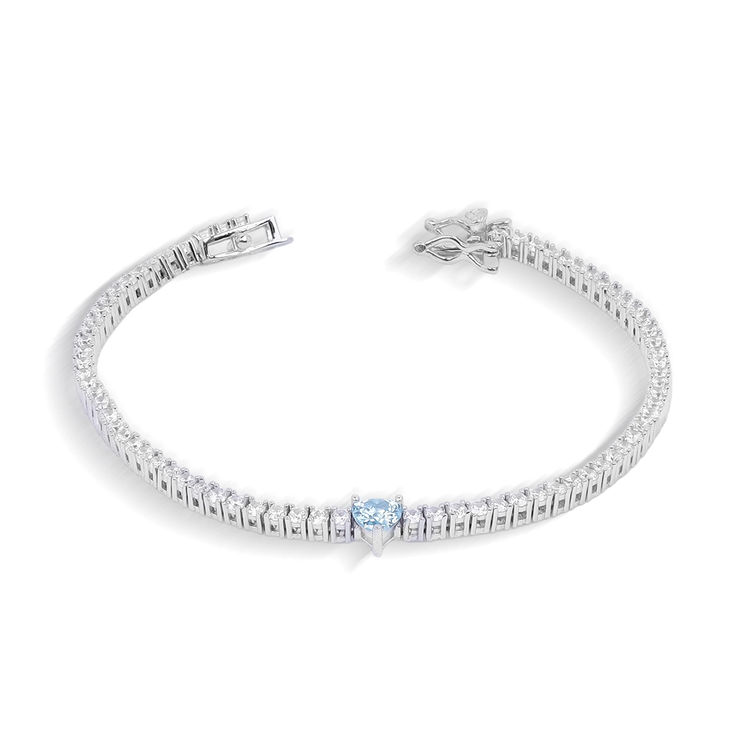 Pulseira Blend Collection Riviera com Coração em Zircônia Topázio
